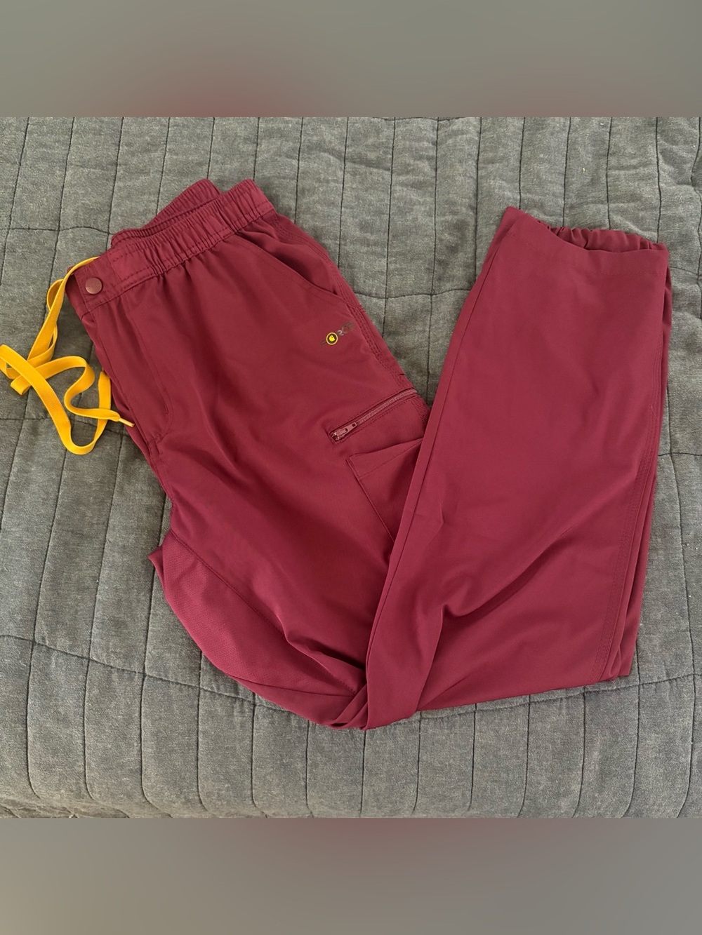 Carhartt Liberty Force Men’s Scrub Pants Burgundy and Gold Size M